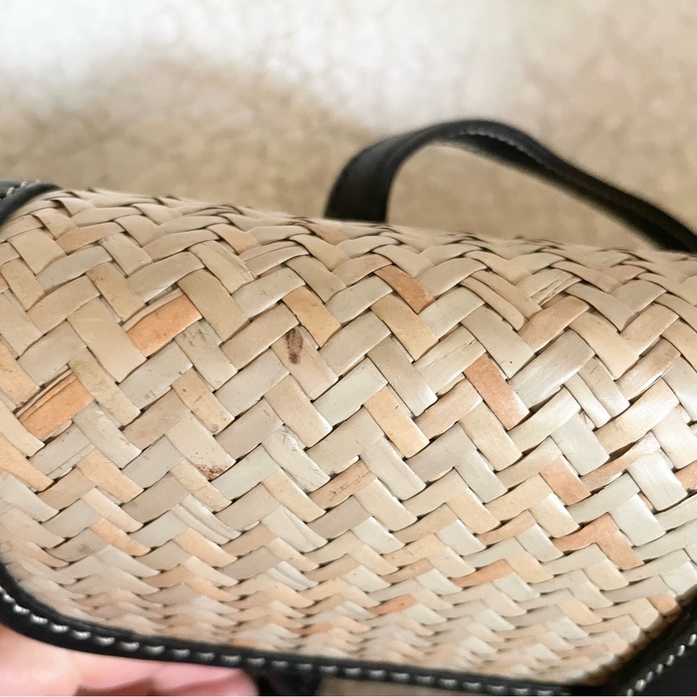 NWT Sophia Visconti Leather/Straw Shoulder Bag - Picture 7 of 11